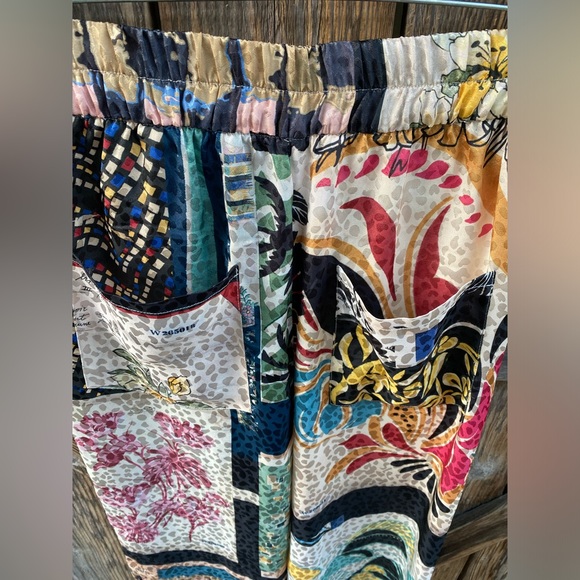 Zara Limited Edition Multi-print / Patchwork Satin Pants With Matching Kimono XS - Picture 5 of 7